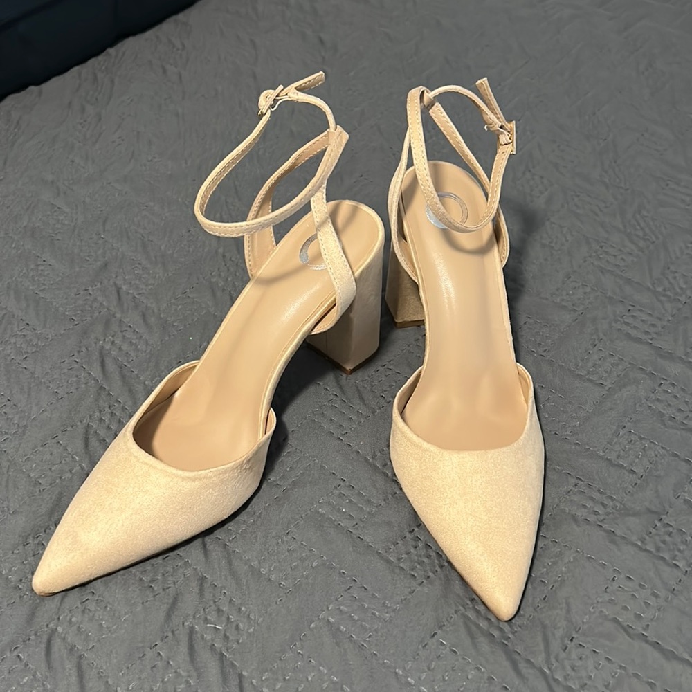 DSW Suede Pointed Toe Block Heels